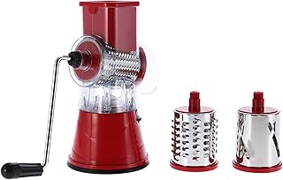 Manual Grater Stainless Steel Cheese Grater Vegetables Cutter Slicing Tool Shredder for Kitchen (Red)