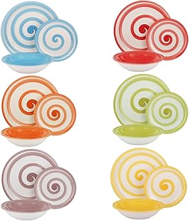 Hypno Plates, Multi-Colour, Pack of 18