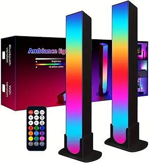 مصباح ضوء RGB الذكية 2 حزمة، أضواء ألعاب LED)) 16مليون لون قابل للتعديل، تخصيص DIY، تطبيق يتحكم به الهاتف الذكي بواسطة USB، استجابة صوتية، مزامنة موسيقى تلقائية، أضواء RGB للطاولة، التلفزيون،