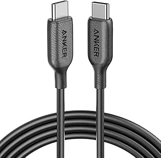 كيبل انكر باورلاين USB C الى 100 واط 6 قدم من شحن سريع 2 لتوصيل طاقة وشحن اجهزة ابل ماك بوك برو 2020 وايباد وجالكسي S10 بلس-S9-S8 بلس وبكسل وسويتش وLG V20 اسود A8856H11