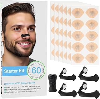 AVCXEC Magnetic Nose Strip, 60 Pieces Breathing Nasal Strips Magnet, Nose Plaster Snoring Magnet, Anti Snoring Nose Plasters Better Breathing, Magnetic Nose Strips, Magnetic Nose Strips