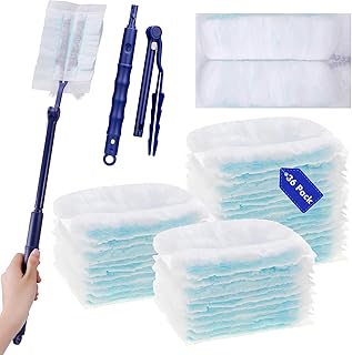 Kssvzz Fluffy Duster Kit, 36 Pack Duster Refills & 1 Pcs Adjustable Handle, Manual Dusters for Cleaning, Dusters Refills Compatible for FLASH/PLEDGE/SWIFFER Dusters