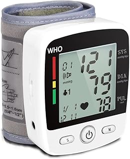 Blood Pressure Monitor, Irregular Heartbeat Detector, Automatic BP Monitor 90x2 Reading Memory and Large LCD Display, USB Charging, Adjustable Wrist Cuff, Ideal for Home and Hospital