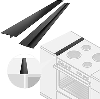دي لوك غطاء سيليكون للفجوات في عداد المواقد، عبوة من قطعتين 25 انش مقاوم للحرارة لموقد المطبخ، غطاء سيليكون لملء الفراغات بين المنضدة والموقد والفرن والمجفف والغسالة