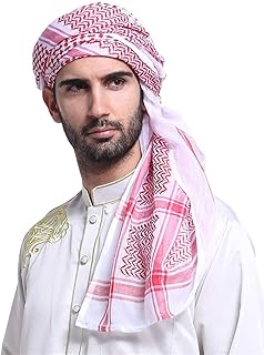 Arab Keffiyeh Shemagh Adult Turban Arabian Costume Muslim Headscarf Arafat Scarf Middle East Traditional Clothing