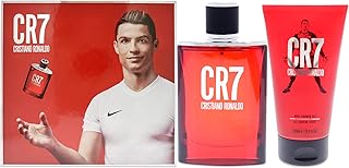 طقم هدايا CR7 بخلاصة رياضية وعصرية وبرائحة عطرية منعشة وخشبية تدوم طويلا للرجال من كريستيانو رونالدو، طقم من بخاخ او دي تواليت 1.7 اونصة وجل شاور 5.1 اونصة، قطعتين