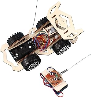 سيوسى سيارة سباق خشبية تعمل بجهاز تحكم عن بعد لاسلكي F4، مجموعة تجارب علمية، مجموعة تجارب علمية مناسبة للشباب، نموذج سيارة نموذج مشروع جذع روبوتي للبناء، قطعة واحدة