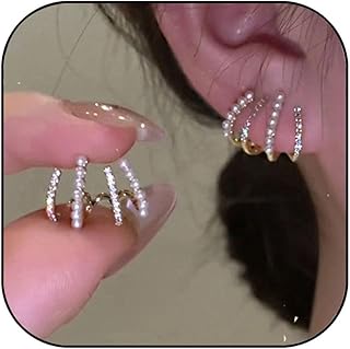 Claw Earrings for Women Ear Crawler Earrings for Women Cubic Zirconia Hoop Earrings Pearl Claw Stud Earrings for Women Jewelry