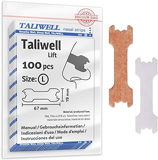 Taliwell Nose Plasters Pack of 100 L Large, Better Breathing When Sleeping, Sports, Sniffles, Nose Strips Against Snoring, Anti-Snoring Plasters Stopper