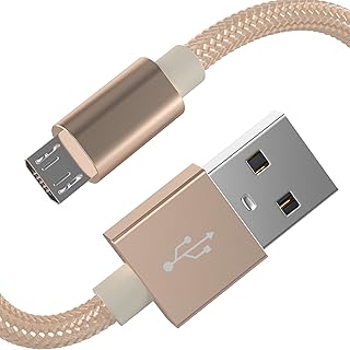 توك وركس كابل مايكرو USB بطول 6 اقدام لشاحن موبايل اندرويد مضفر شديد التحمل لسامسونج جالاكسي S6 / S7، التابلت، مكبر صوت بلوتوث، سماعات اذن لاسلكية - ذهبي (04807)