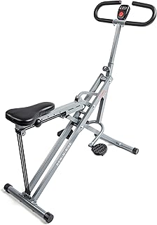 Sunny Health & Fitness Row-N-Ride Squat Assist Trainer for Glutes & Legs Workout with Adjustable Resistance, Easy Setup, Foldable Exercise Machine, Optional Multi Function Equipment