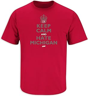 تي شيرت Smack Apparel Keep Calm and Hate Michigan لمحبي كلية ولاية أوهايو (SM-5XL)