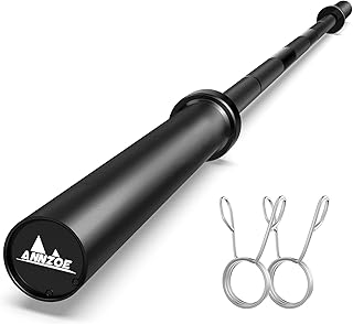 Olympic Barbell Bar 7-Foot Weight Bar, Rated 700 lbs for Weight Capacity, Men’s Solid Iron Weighted Workout Barbell Weight Straight Weightlifting Technique Bar