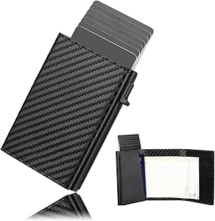 Rwoythk Wallet Credit Card Holder, Slim &Minimalist RFID Blocking Pop Up Card Wallet with Coin Pocket, ID Window(Snap Closure)