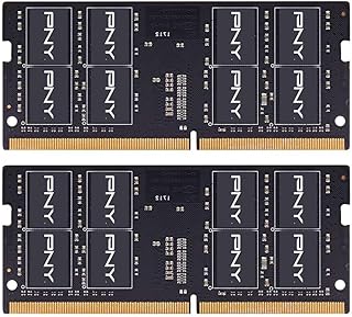 PNY مجموعة ذاكرة DDR4 DRAM DDR4 سعة 64GB (2×32GB) بتردد 3200MHz (PC4-25600) CL22 1.2 فولت ثنائي التصنيف لجهاز النوت بوك/لابتوب (SODIMM) MN64GK2D43200-TB، من بي ان واي