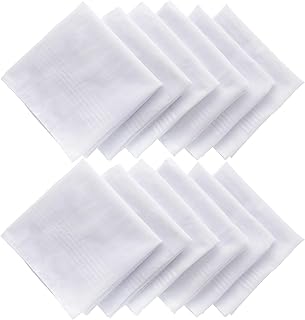 Srnede Men's Handkerchiefs,Soft White Hankie Hankerchieves