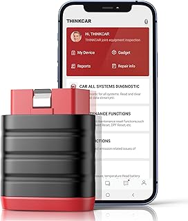 ماسح ضوئي ميني OBD2 ثينك دياج بالبلوتوث لنظامي iOS واندرويد من ثينك كار، أداة مسح جميع الأنظمة للمركبات، ماسح ABS SRS، تطبيق حصري، اختبار البطارية، رقم تعريف السيارة التلقائي، تحديث مجاني مدى الحياة