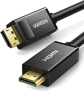 يوجرين كيبل منفذ عرض 4K الى HDMI، سلك عرض فيديو احادي الاتجاه UHD DP الى HDMI للتلفزيون عالي الدقة والشاشة وجهاز العرض والكمبيوتر، 15 قدم