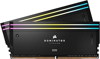 كورسير ذاكرة كمبيوتر دوميناتور تيتانيوم RGB DDR5 RAM 48GB (2x24GB) DDR5 7200MHz CL36 انتل XMP iCUE - اسود (CMP48GX5M2X7200C36)