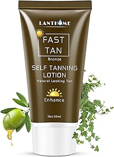 Trendyfave Self Tanning Lotion, Fast Tan Cream, Bronze Self Tan Body Glow, Shine Bown Instant Tan, Tanning Accelerator, Natural Looking Tan, Streak-Free Finish, Vegan, 50ml