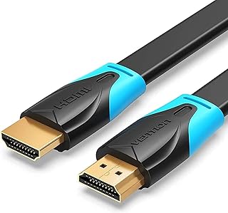 فينشن كيبل HDMI مسطح 4K عالي السرعة ذكر الى 2.0 18Gbps 4K@60Hz ثلاثي الابعاد ارجاع فيديو UHD 3860p HD 1080p ايثرنت متوافق مع تلفزيون ابل Xbox VAA-B02 5 متر