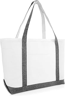 23" Premium 24 oz. Cotton Canvas Shopping Tote Bag