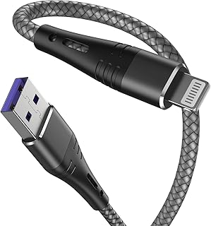 [معتمد من ابل] شاحن ايفون 6.6 قدم، كيبل لايتنينج بطول 6.6 قدم، سلك شحن USB مضفر للايفون 11/11 برو/11 ماكس/X/XS/XR/XS ماكس/8/7/6/5S/SE/ايباد ميني اير/ايربودز