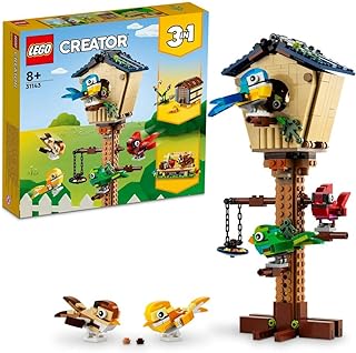 مجموعة بيت الطيور 31143 من LEGO Creator 3in1؛ الطيور والقنفذ والسنجاب وخلية النحل للأطفال الذين تبلغ أعمارهم 8 سنوات أو أكثر (476 قطعة)