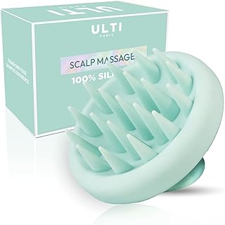 Ulti Paris 100% Soft Silicone Scalp Massage Brush, Round Leather Brush, Stimulates Hair Growth, Round Hair Brush, Stimulating Scalp Brush and Massage Head