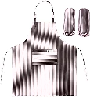 Rubik Kitchen Apron with Sleeves Pocket for Women, Waterproof Anti-fouling Treated Half-body Suite Cover for Kitchen Cooking Housework Cleaning Painting Pottery