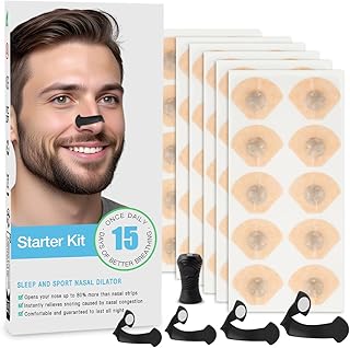 WDKXCN Magnetic Nose Plasters, Magnetic Nose Strip, Pack of 15 Magnetic Nose Strips, Magnetic Nose Strips, Intake Breathing Nasal Strips Magnet for Home and On the Go