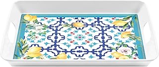 GUZZINI Flower&Lemon 15.5" Rectangular Decorative Tray - Spring Flowers | Scratch Resistant, BPA-Free, Dishwasher Safe | Ideal for Brunch/Lunch, Entertainment, Casual - Indoor & Outdoor Use