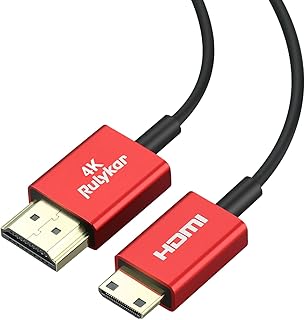 روليكار كيبل HDMI صغير 4K الى HDMI 2.1 4.9 قدم/1.5 متر، سلك HDMI رفيع فائق السرعة 18Gbps بقطر 2.5 ملم، 4K عند 60 هرتز، متوافق مع الكاميرا وكاميرا الفيديو والتابلت وبطاقة الرسومات/الفيديو واللابتوب