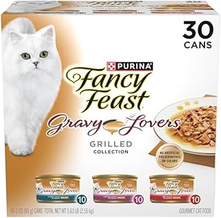 Purina Fancy Feast Gravy Wet Cat Food Variety Pack, Gravy Lovers Poultry & Beef Feast Collection - (30) 3 oz. Cans