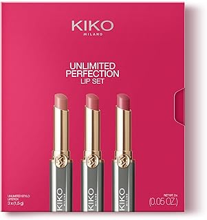 KIKO Milano Unlimited Perfection Lip Set 01, Set of 3 Non-Staining Cream Lipsticks with Long Hold