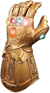 UrMsun LED Light Up Glove Thanos Gauntlet Props for Halloween Cosplay with 2 Replacement Batteries