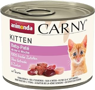 animonda Carny Cat Wet Food Kitten Baby Paté (12 x 200 g), Kitten Cats Wet Food without Grain and Sugar for Growing Kittens up to 1 Year, with Fresh Ingredients