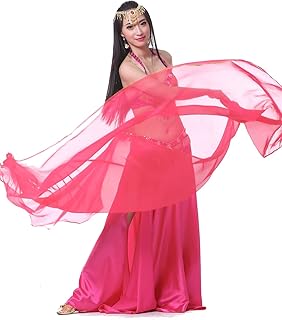 ZLTdream Women's Belly Dance Colorful Chiffon Scarf Veil 2.5 * 1.2M For Halloween Raves Costume