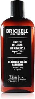 Brickell Men's Rejuvenating Anti-Aging Gel Moisturizer For Men, Natural and Organic, Fast Absorbing Moisturizer Reduces Fine Lines and Wrinkles (Scented, 4 oz)