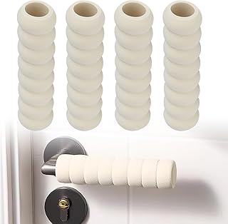 HENGBIRD Pack of 4 Door Handle Buffers, Door Handle Protection, Door Handle Protection, Foam Handle Cover, Soft and Flexible for Protecting Babies, Walls and Furniture (13.5 cm x 3 cm)