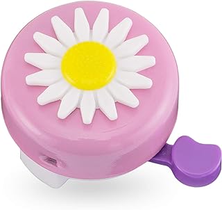 DRBIKE Kids Bike Bell for Girls, Replacement Bicycle Handlebar Bell with Plastic Flower, Cute Bike Safe Cycling Ring Horn, Kids Bike Accessories