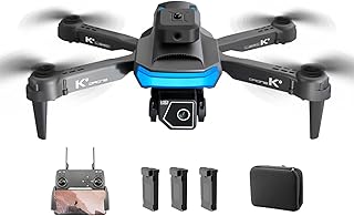 طائرة درون XT5 بجهاز تحكم عن بعد مع كاميرا، طائرة بدون طيار 4K HD FPV ثلاثية الابعاد قابلة للطي 4 قنوات رباعية الجوانب لتجنب العوائق للاطفال والبالغين والمبتدئين