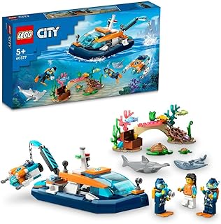 مجموعة لعبة قارب غوص الاستكشاف 60377 من LEGO City للعب التخيلي المستوحى من المحيط؛ هدية ممتعة للأطفال بعمر +5 (182 قطعة)