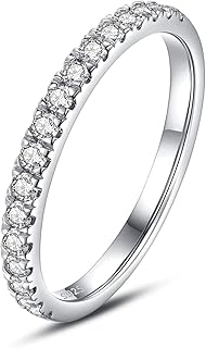 Yeedamy Moissanite Wedding Band for Women Engagement Ring Gold Plated Sterling Silver D Color VVS1 Lab Created Diamond stackable Rings for Her