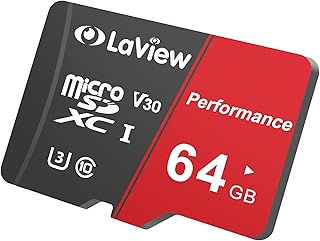 بطاقة Micro SD من لافيو، بطاقة ذاكرة Micro اس دي اكس سي- 64GB في الثانية، 633 اكس، يو 3، سي 10، FHD في 30، ايه 1، اف ايه تي 32، عالية السرعة، بي 500، للجوال والتابلت والكمبيوتر مع محول