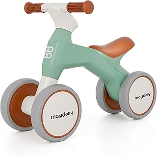 Maydolly Children's Balance Bike from 1 Year, Balance Bike Toy for 12-36 Months Baby, First Bicycle without Pedal with 4 Wheels, Toddlers' First Birthday Gift, Baby Toy 1 Year