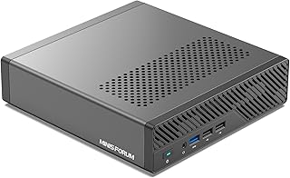 مينيس فورم محطة عمل صغيرة MS-01 انتل كور i9-13900H (دعم في برو انتربرايز) 32GB DDR5 1TB SSD، 2×10Gbps SFP+/2×2.5G RJ45/2x USB4/HDMI/1x منفذ PCIe 4.0x16 فتحة/دعم 3x M.2 2280/22110/U.2 SSD