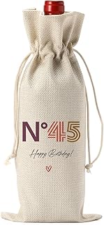 FBCCZEY Happy 45th Birthday Party Decorations for Women Men, Cool 45th Birthday Gifts for Women Men Wine Bag, Unique 45 Year Old Gifts for Men Wine Bags, N 45 Happy Birthday Wine Bag