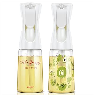 Mistifi Oliver Oil Sprayer for cooking, Spray bottle 6oz, Non-Aerosol Refillable Dispenser Oil Mister (set of 2)