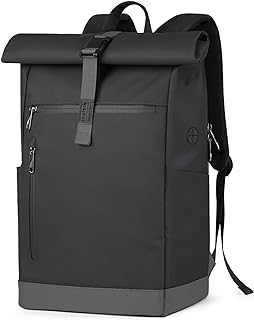 Inateck Laptop Backpack Womens Mens 17 Inch Splash-proof Antitheft Roll Top Rucksack for Cycling Business Travel with Headphone Port